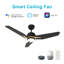 Ventilateur de plafond intelligent Tracer de 48 pouces avec télécommande, ensemble d'éclairage inclus, fonctionne avec l'assistant Google, Amazon Alexa et les raccourcis Siri.-892751958-892751954-892751981