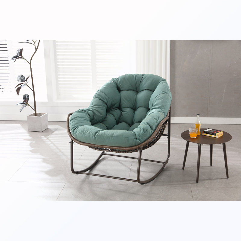 Chaise berçante d'extérieur avec coussin