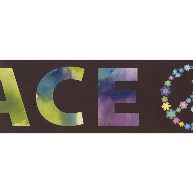 Bordure de papier peint L 0,75 pi x l 180 po Embree Peace Love