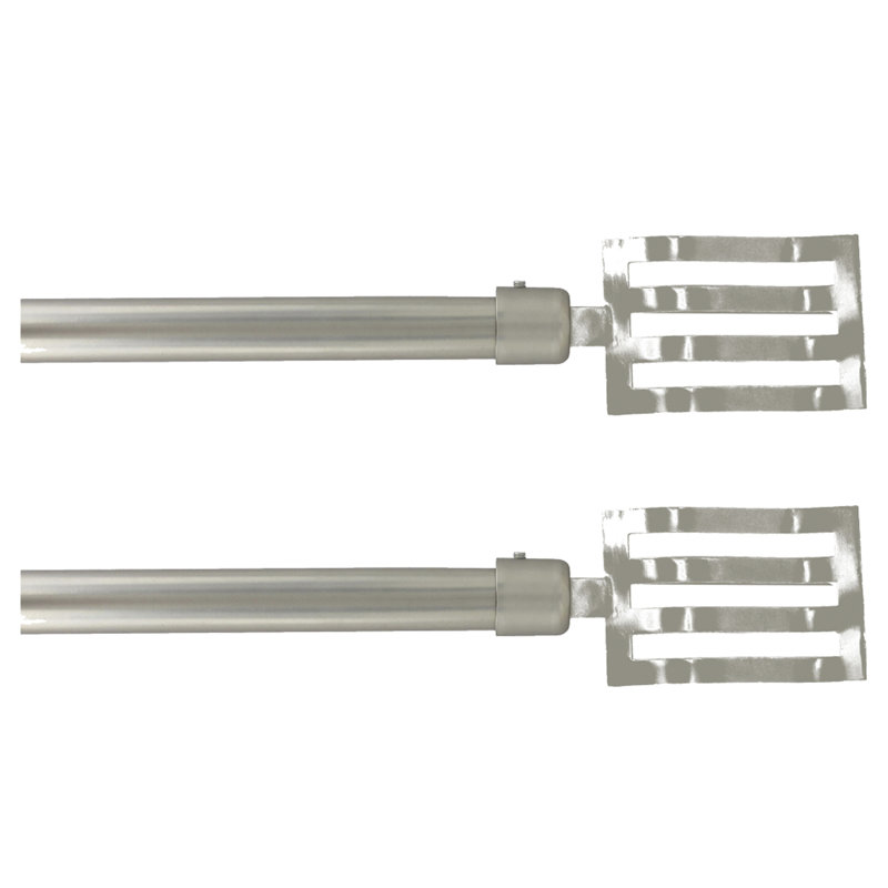 Tringle à rideaux simple ajustable Wave de 50 à 82 po Wave, Argent