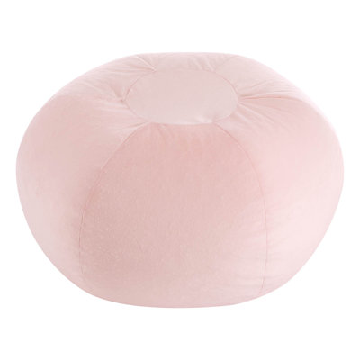  x Pod Round Back Kids Bean Bag Chair, Soft Plush Lounge Seat for Bedroom or Playroom,Blush