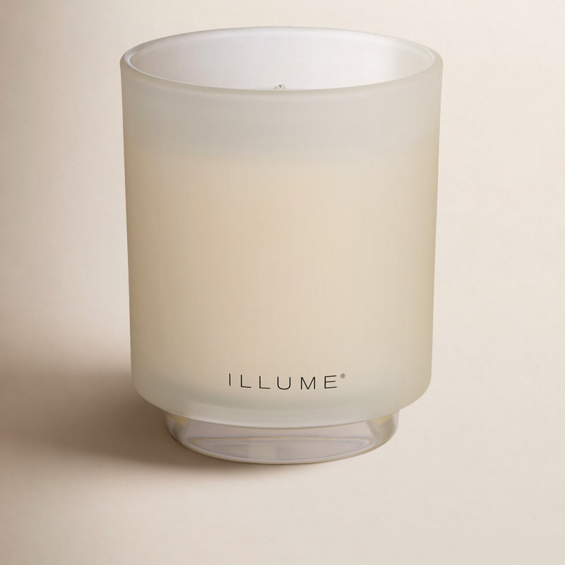 Bougie en verre rechargeable, blanc d'hiver, Verre en boîte rechargeable