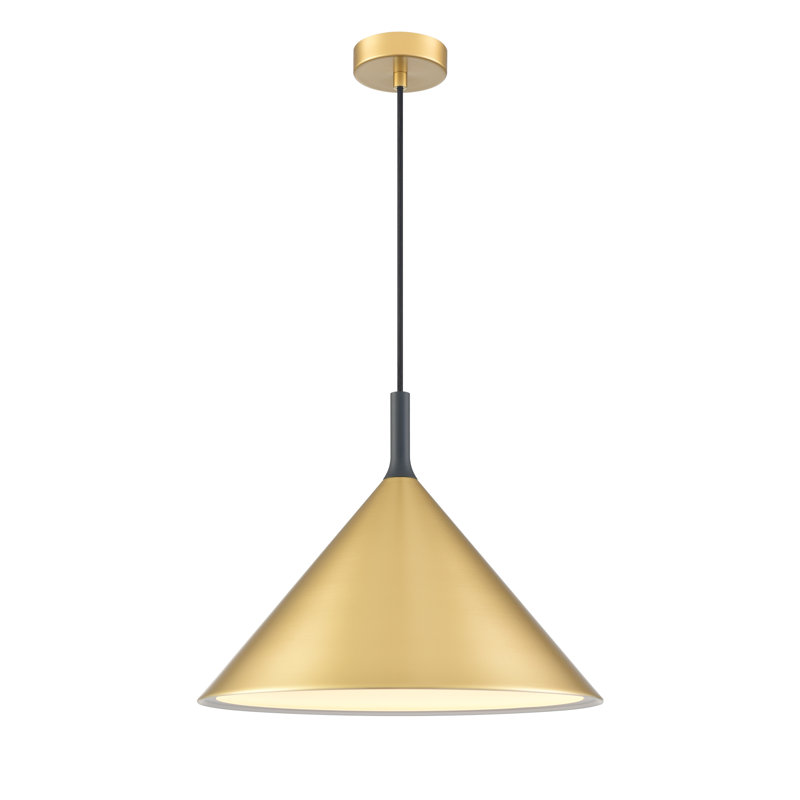 Aleczandria 1 - Light Single Pendant, 16.4cm H x 16cm W x 16cm D, Satin Brass