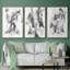 Graphite abstrait I, reproduction encadrée sur toile 3 pièces-91887574-91887573