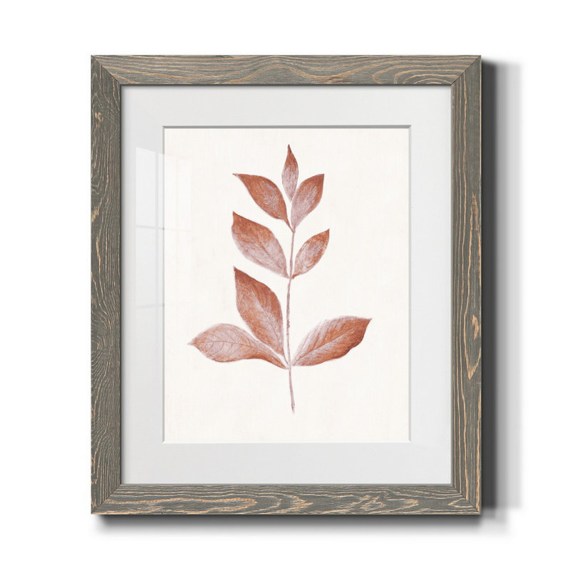 Red Leaf I - cadre photo, reproduction d'art sur papier, H 20 po x l 17 po x P 1 po, Gris