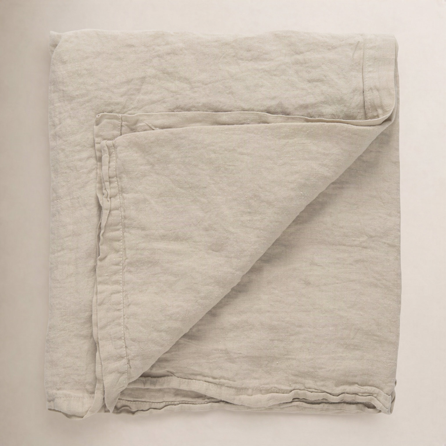 Maria Linen Tablecloth, 55.13" Square, Khaki Brown
