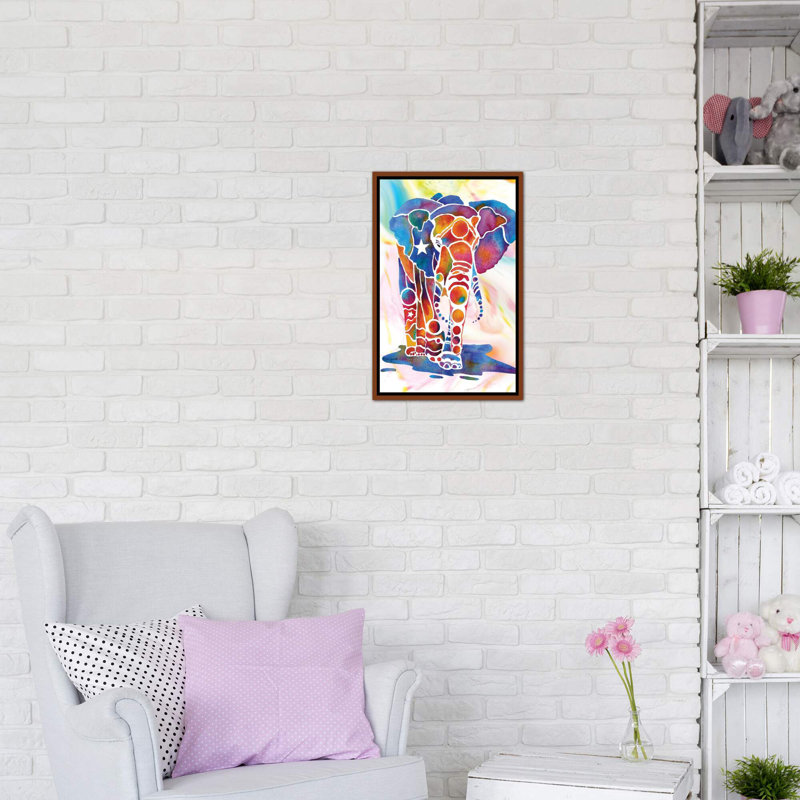 «Elephant II» par Jo Lynch - impression d'art graphique, Pas de tapis, H 26 po x l 18 po x 1,5 po