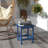 Blue Side Table, 15" Weather Square Outdoor End Table For Pool, Porch, Balcony Balcony,