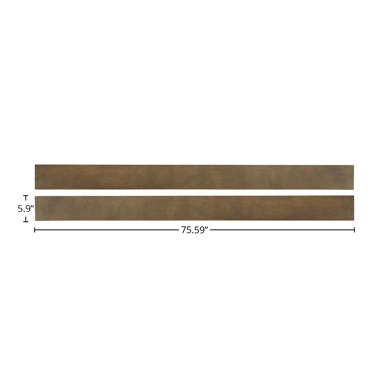 Aceline Wood Traditional Full Size Bed Rails, Brown