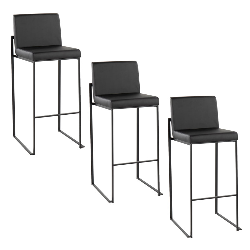 Tabouret de bar et de comptoir Brieon, Noir / Noir, Tabouret de bar (siège d'une hauteur de 30 po)