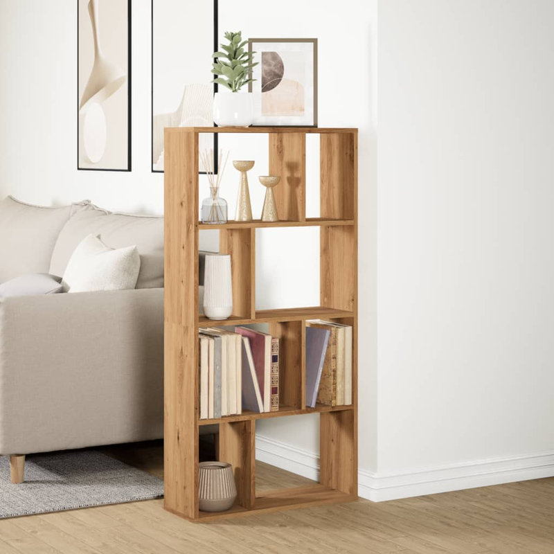 Schrey 94.5cm H Book Cabinet Bookcase, Artisian oak, (8 Shelves) 120cm H x 60cm W x 20cm D