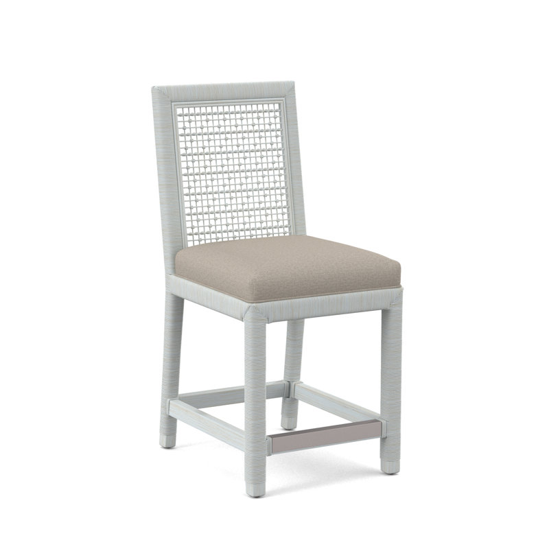 Tabouret de comptoir 24 po Scotia Glinda, Tissu beige performant; 0851-73, Bisque