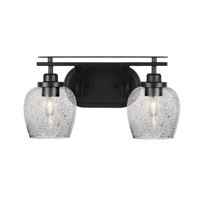 Barre d'éclairage de salle de bain 2 lumières Alirra avec verre de 6 po