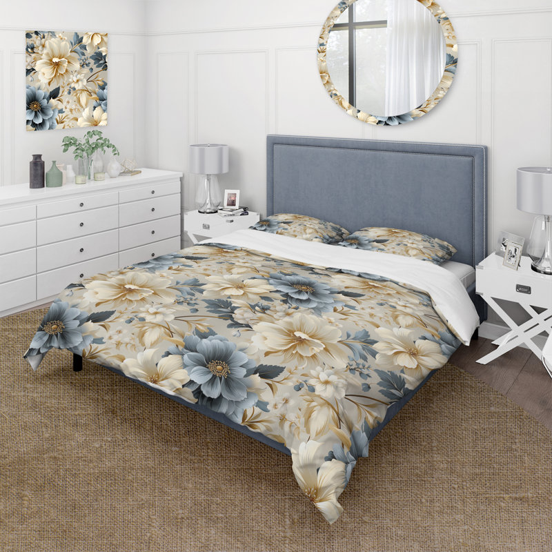 Literie Neo Victorian Fusion Victorian, Housse de couette pour grand lit et 2 taies décor