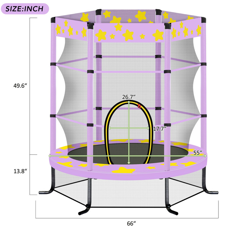 Trampoline de jardin rond 4,58 pi x 4,58 pi créationstry, Mauve