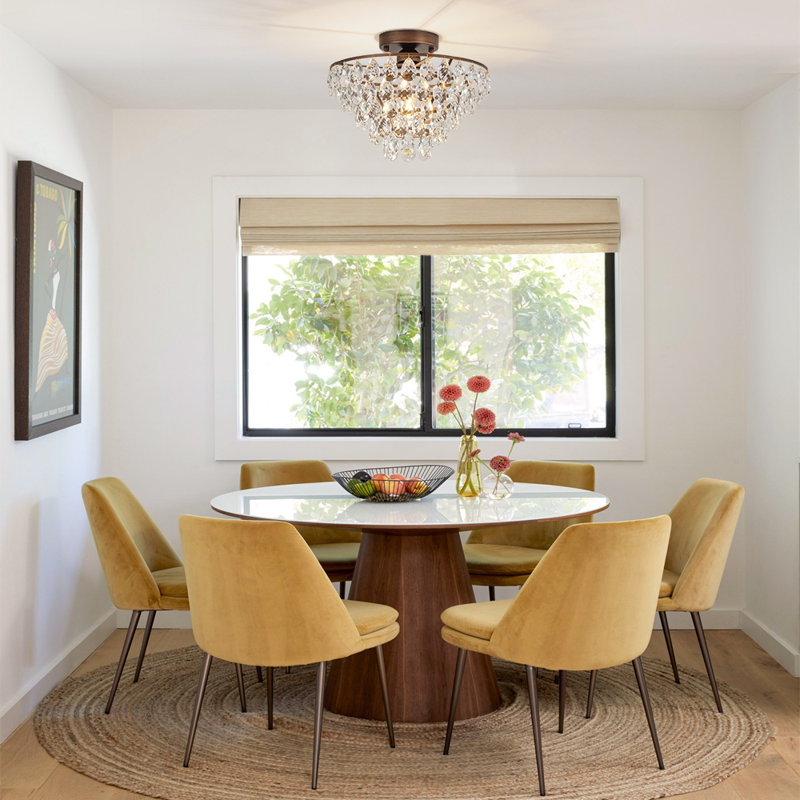 Teardrop Crystal Semi Flush Mount 