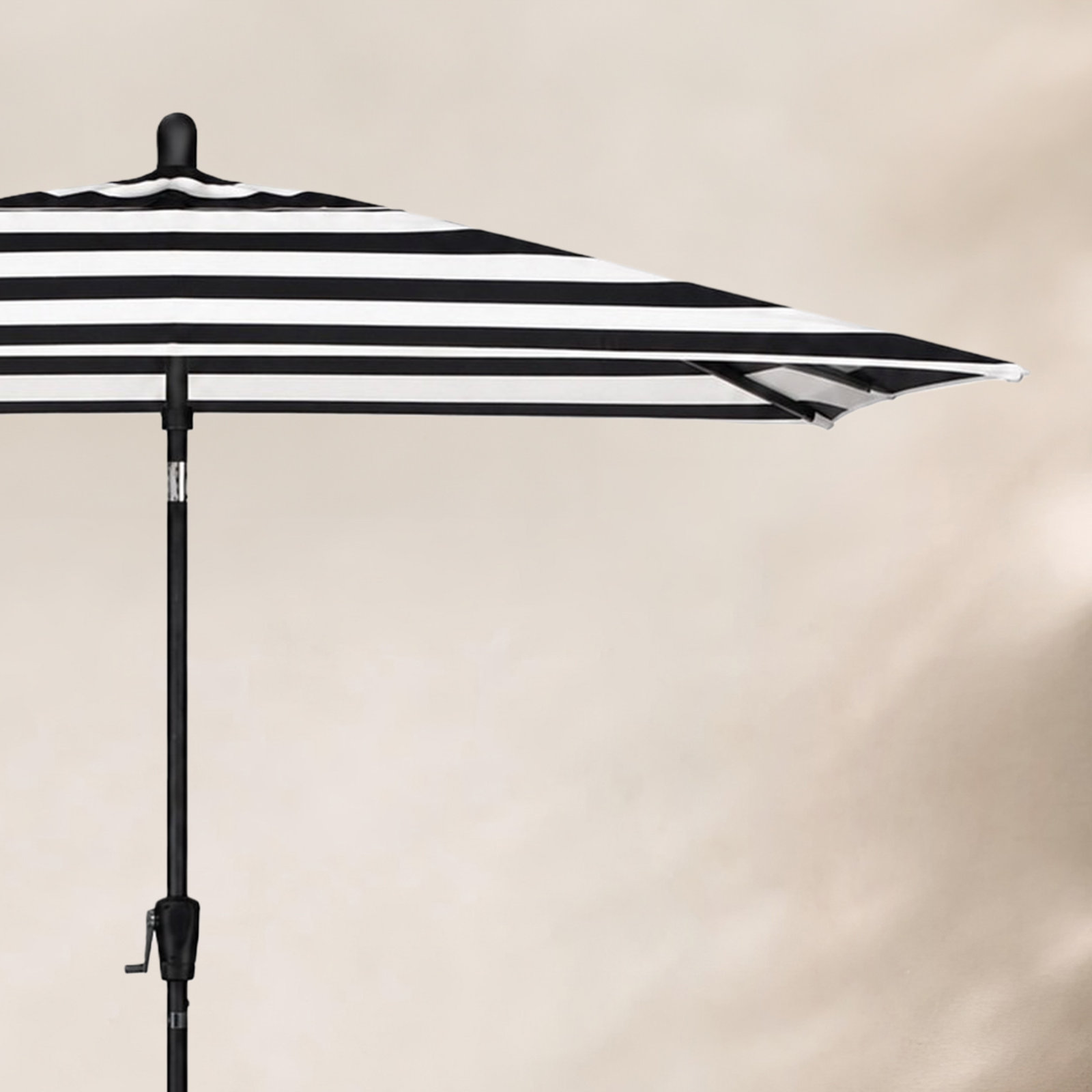 Olivier 116.7'' Outdoor Umbrella, Black Sapphire, Black Polyester Stripes