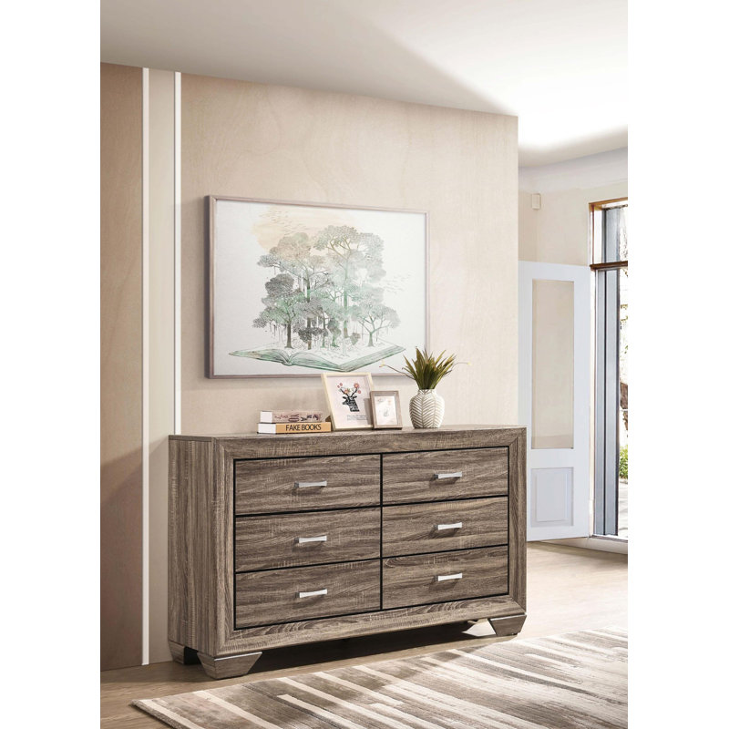 Shept Kauffman 6-drawer Dresser Washed, Taupe