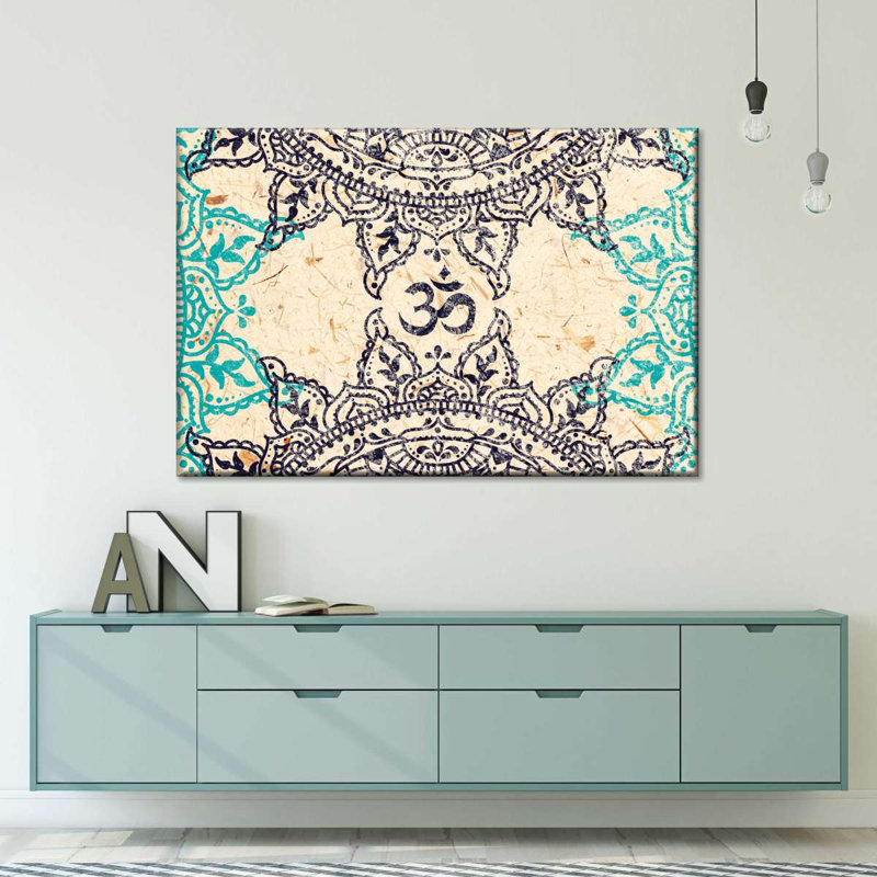 «Prayer Buddhist Symbols», reproduction sur toile tendue, H 16 po x l 24 po x P 1,25 po