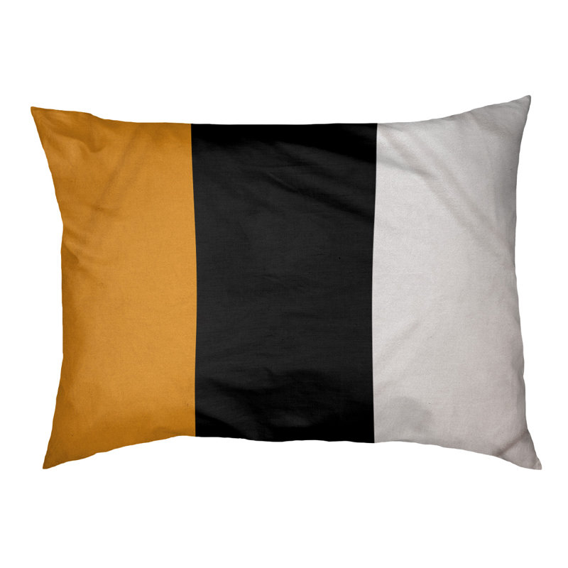 Coussin Designer, Moyen (L 18 po x l 28 po), Jaune / noir / blanc