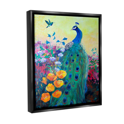 "Peacock & Garden Flowers" par Robin Maria sur toile