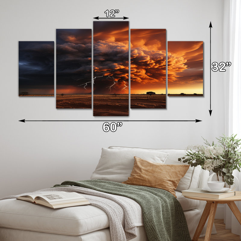  «Storm Rager Inferno II - Reproduction d'art sur toile - 5 panneaux