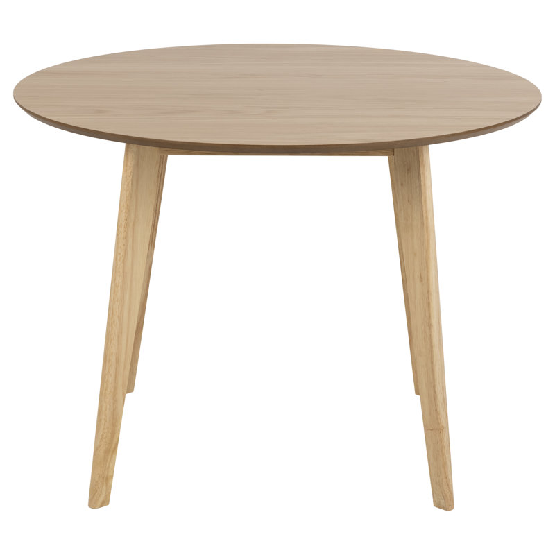 Celeste Round Solid Wood Base Dining Table, Oak veneer