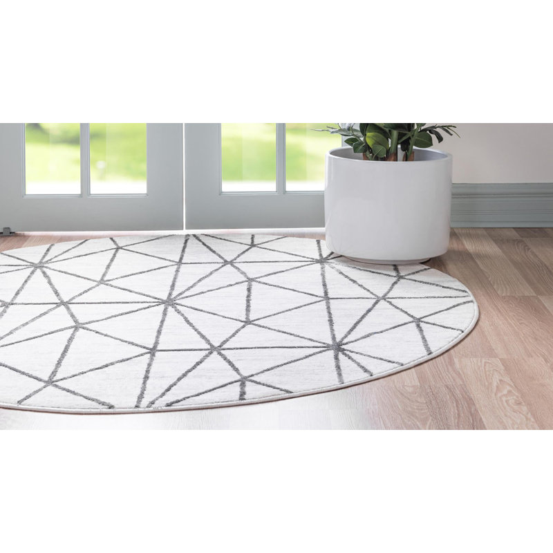 Nuangola Geometric Indoor Rug, Round 3'3"