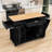 Rolling Kitchen Island Cart with Built-in Power Outlet, Storage Cabient and Trash Can-2130109751