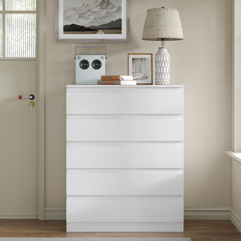 Teasley 5-Drawer Dresser,40.2" Tall Modern Bedroom Dresser,Wood Dresser For Living Room,Bedroom