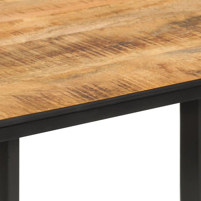 Cayson Solid Wood Top Metal Base Dining Table, H76 x L110 x W55cm, Mango