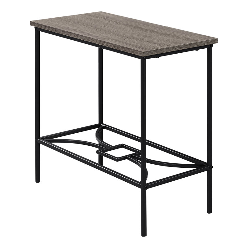 Camara Accent Table, Side, End, Narrow, Small, 2 Tier, Living Room, Bedroom, Metal, Laminate, Black, Dark Taupe