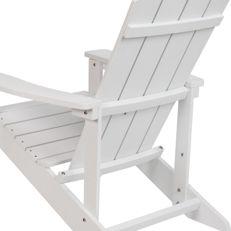 Commercial All-Weather Poly Resin Wood Adirondack Chair, White
