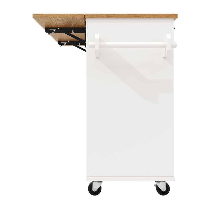Kitchen Island With 2 Doors And 2 Drawer, White
