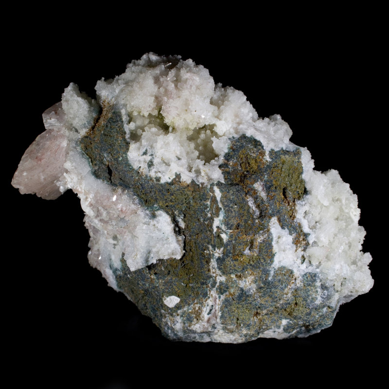 Hématite-heulandite sur mini-heulandite