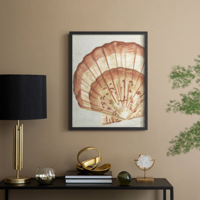 «Vintage Shell Vignette II», reproduction encadrée - bois massif