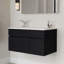 Base de meuble-lavabo mural simple 31,5 po moderne, armoire flottante peinte, tiroirs à fermeture en douceur