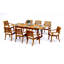 10 Seats 11 Pcs Grade-A Teak Wood Dining Set: 94" Double Extension Mas Rectangle Trestle Leg  Table And 10 Arbor Stacking Arm Chairs #11AB2110-1347397260