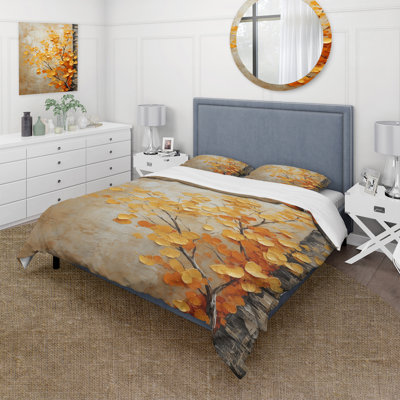 Yellow American Basswood Forest III - Tree Duvet Cover Set