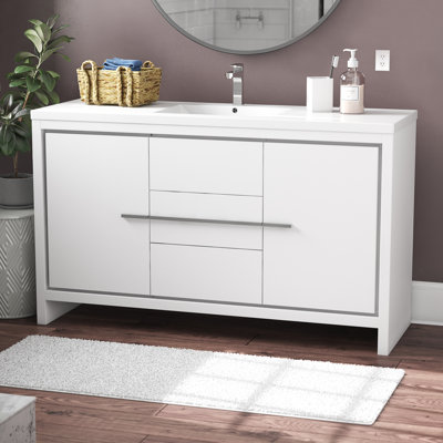 Polychronis 58.75'' Single Bathroom Vanity with Plastic Top