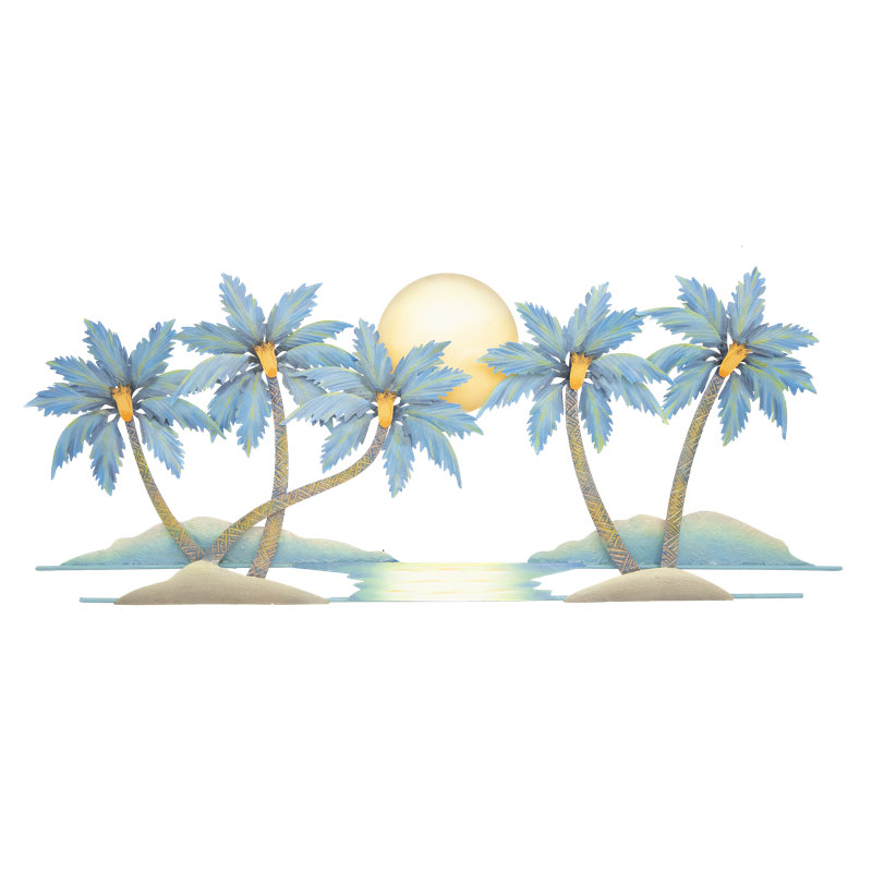 Palmiers grands - bleu / tropical