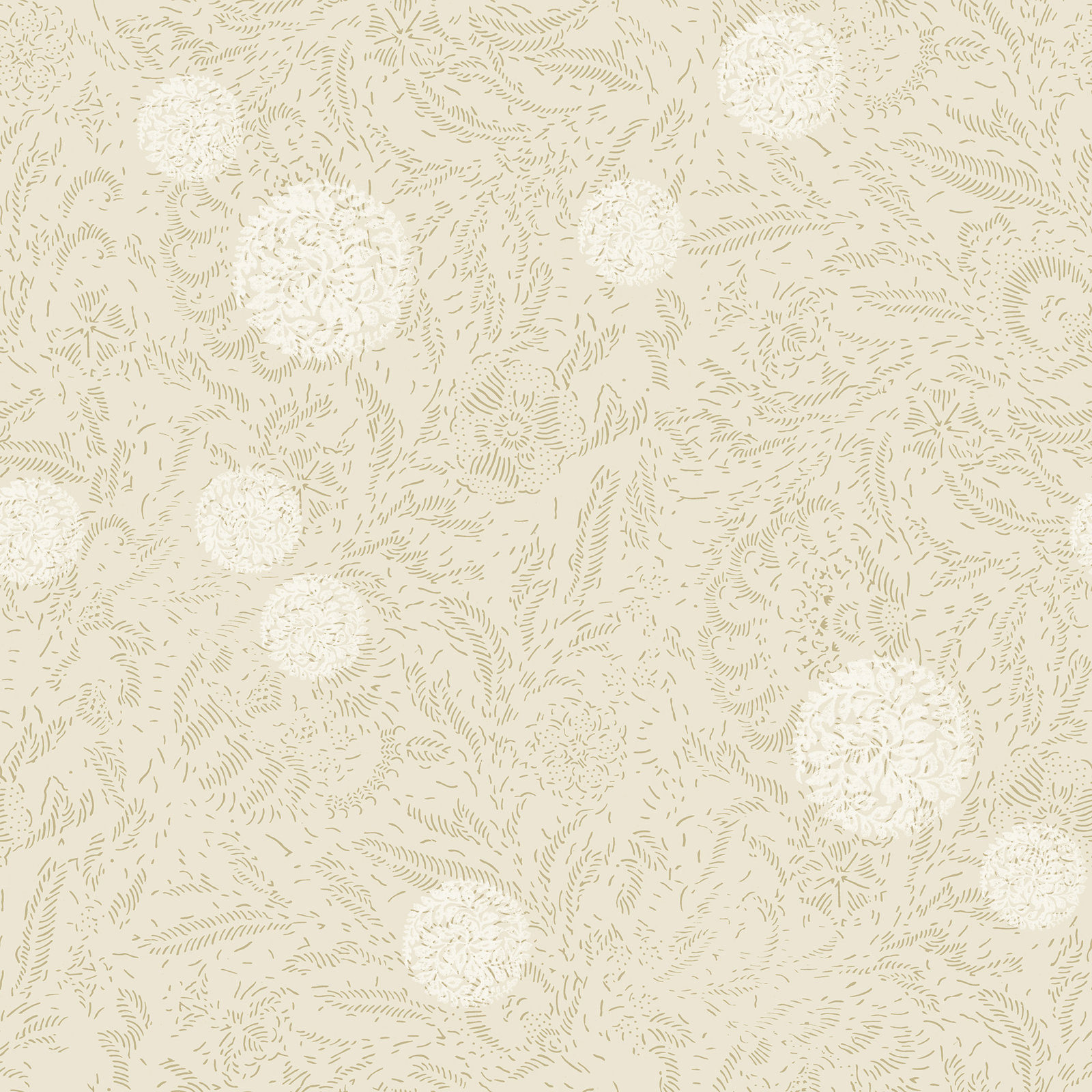 Yuki Osada Floral Wallpaper, Tan/Cream