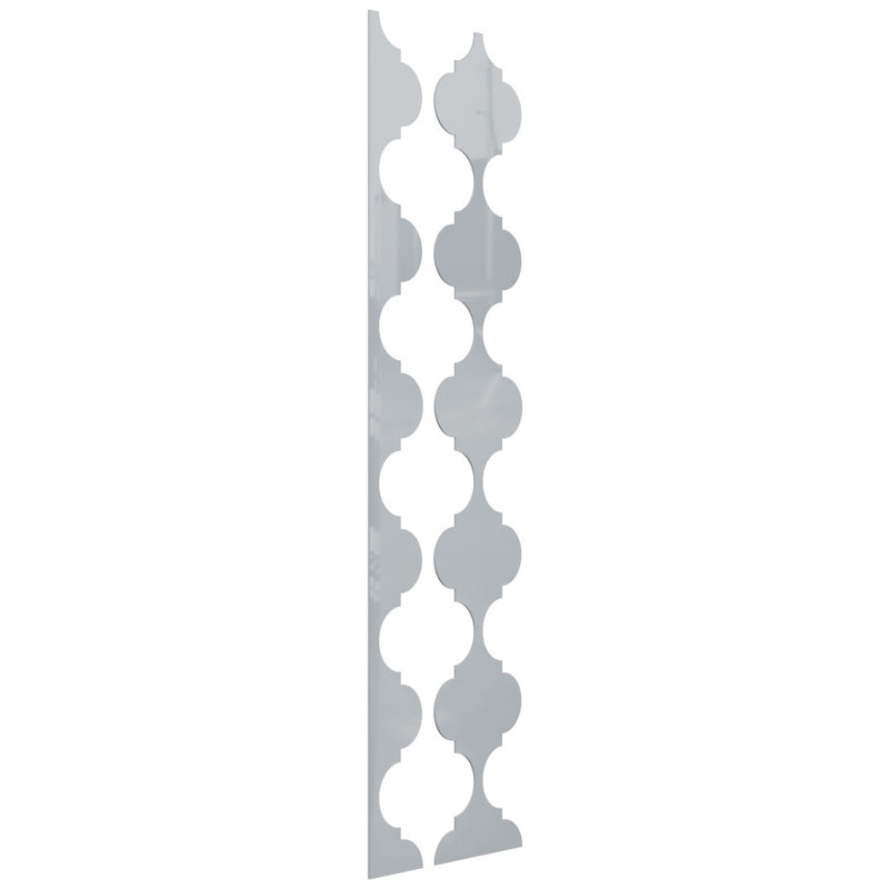 Ensemble de panneaux muraux décoratifs réglables en acrylique Marrakesh (paquet de 12), H 47 po x l 7,125 po, Gris