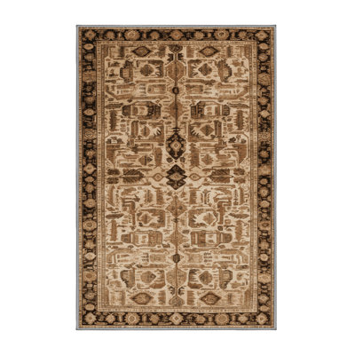 Machine Washable Persian Brown Area Rug