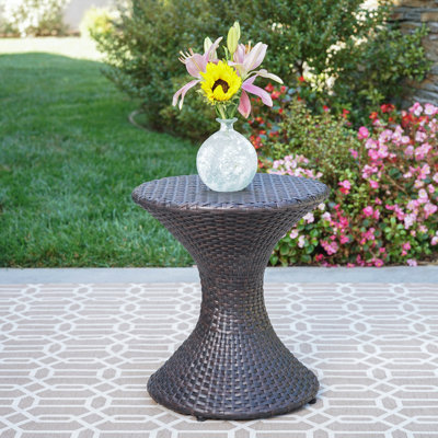 Outdoor 16-Inch Wicker Hourgla Side Table
