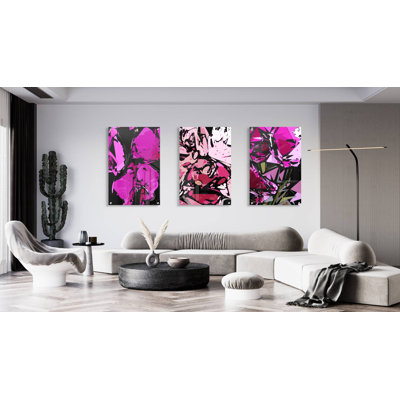 " Pink Floral " 3 - Pieces