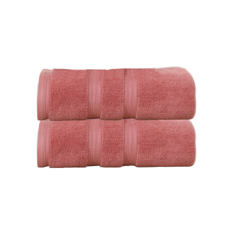 Elegance Essentials 550GSM 100% Cotton Zero Twist Super Absorbent Bath Towel (Set of 2) - 27"x54", Coral