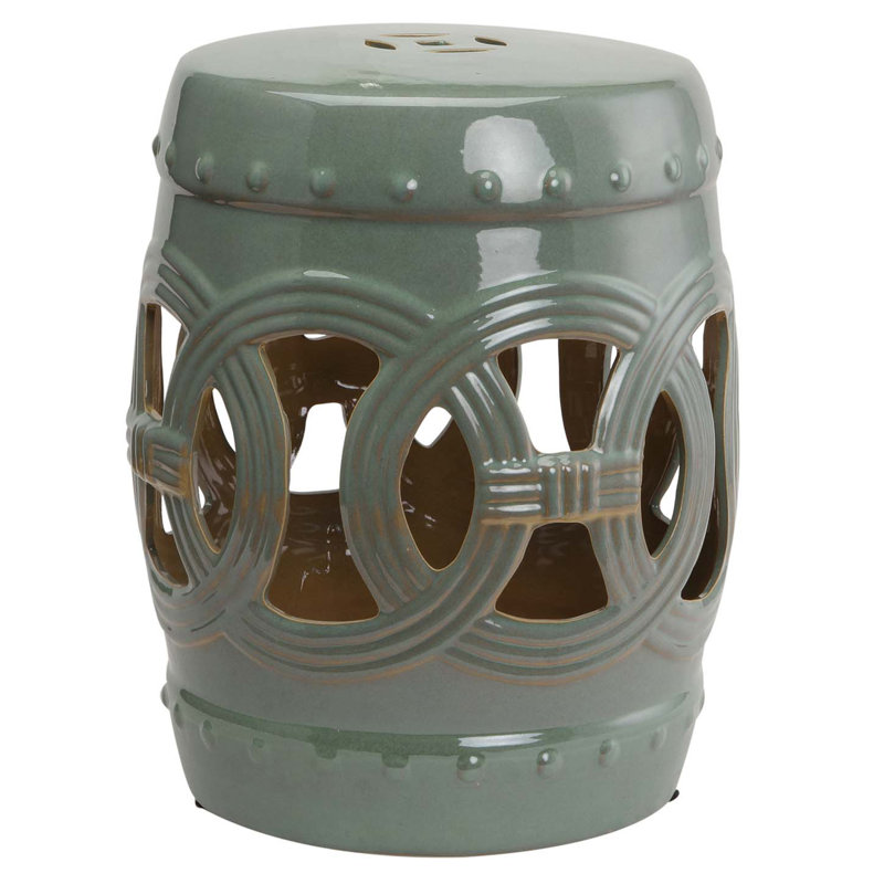 Tabouret de jardin avec anneau double noué, table de bout décorative, Vert