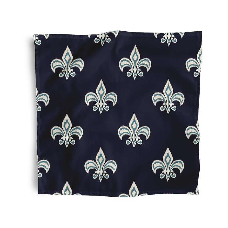 Chiketa Fleur de Lis Napkins, Navy
