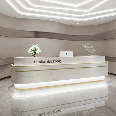 Aurelea Rectangle Manufactured Wood Reception Desk